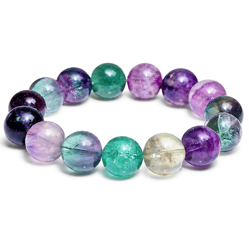 〔K2222-14m〕約14mm フローライト ブレスレット 蛍石 Fluorite【ランダム発送】
