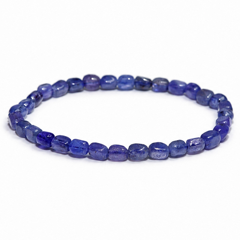〔K2235〕お買い得 約4mm タンザナイト Tanzanite 誕生石 ブレスレット【FOREST 天然石 パワーストーン】