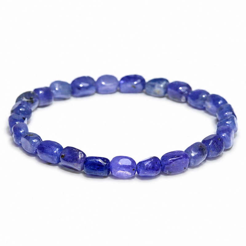 〔K2236〕お買い得 約5mm タンザナイト Tanzanite 誕生石 ブレスレット【FOREST 天然石 パワーストーン】