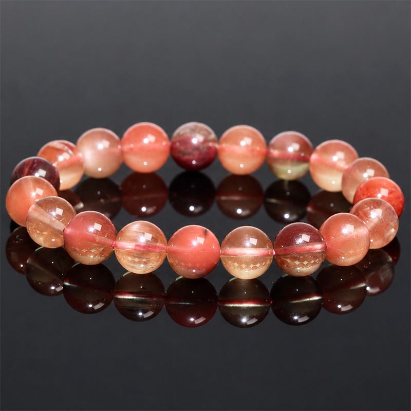 〔K2246-4〕チベット産 高品質 約10.5mm カラーチェンジ アンデシン ブレスレット フェルドスパー Andesine Feldspar