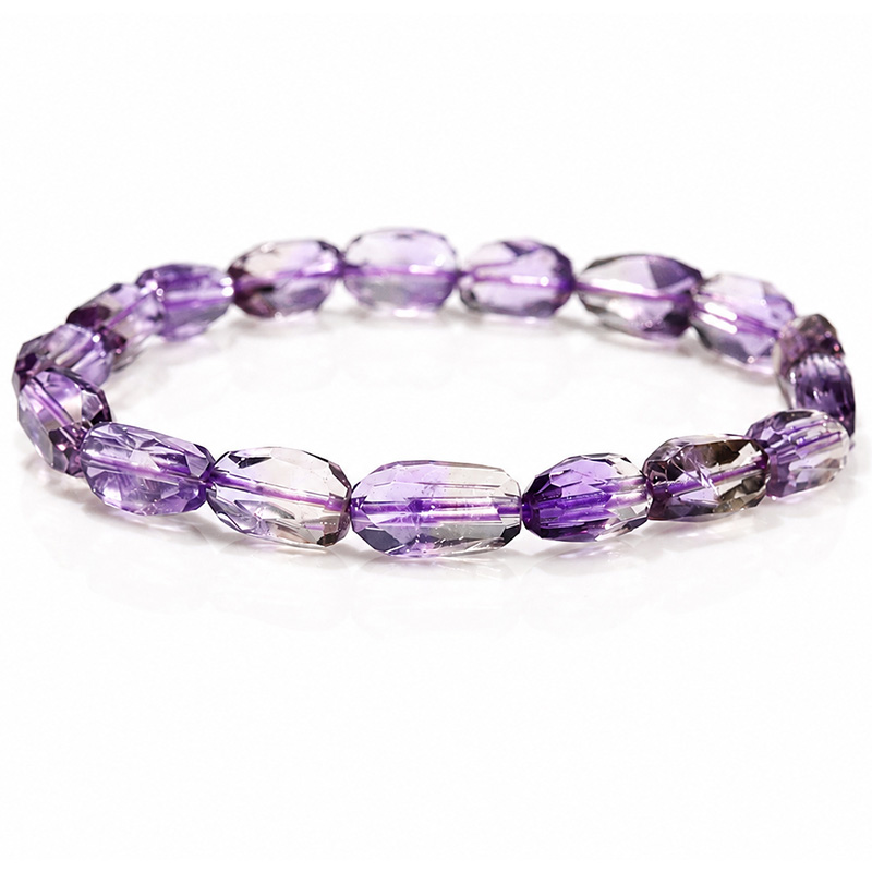 〔K2251-2〕上品な淡紫カラー アメトリン《Ametrine／紫黄水晶》カットビーズ ブレスレット