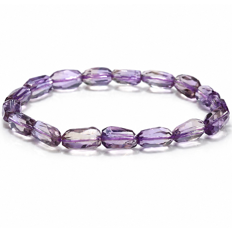 〔K2251-4〕上品な淡紫カラー アメトリン《Ametrine／紫黄水晶》カットビーズ ブレスレット