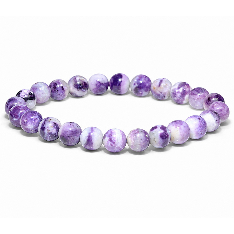 〔K2253-13〕約8mm ラベンダーパープル ティファニーストーン《Tiffany Stone》希少天然石ブレスレット