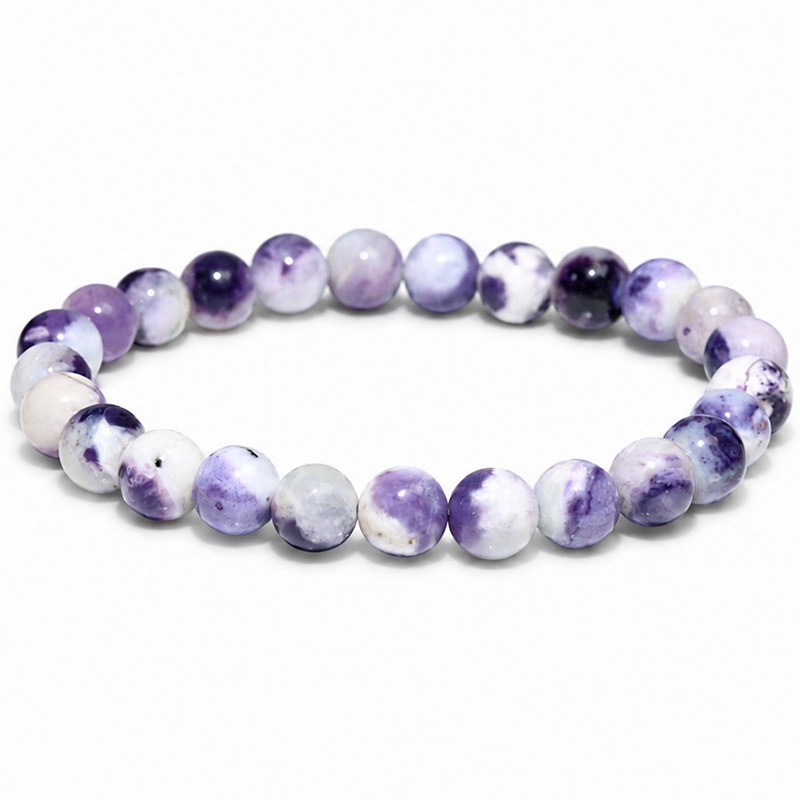 〔K2253-14〕約8mm ラベンダーパープル ティファニーストーン《Tiffany Stone》希少天然石ブレスレット