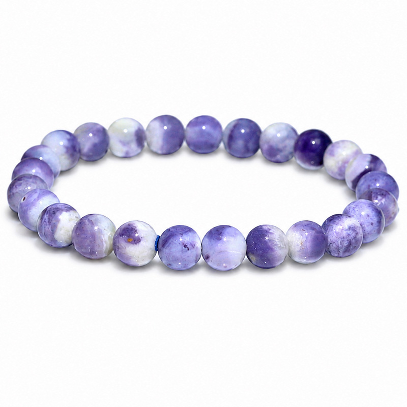 〔K2253-15〕約8mm ラベンダーパープル ティファニーストーン《Tiffany Stone》希少天然石ブレスレット