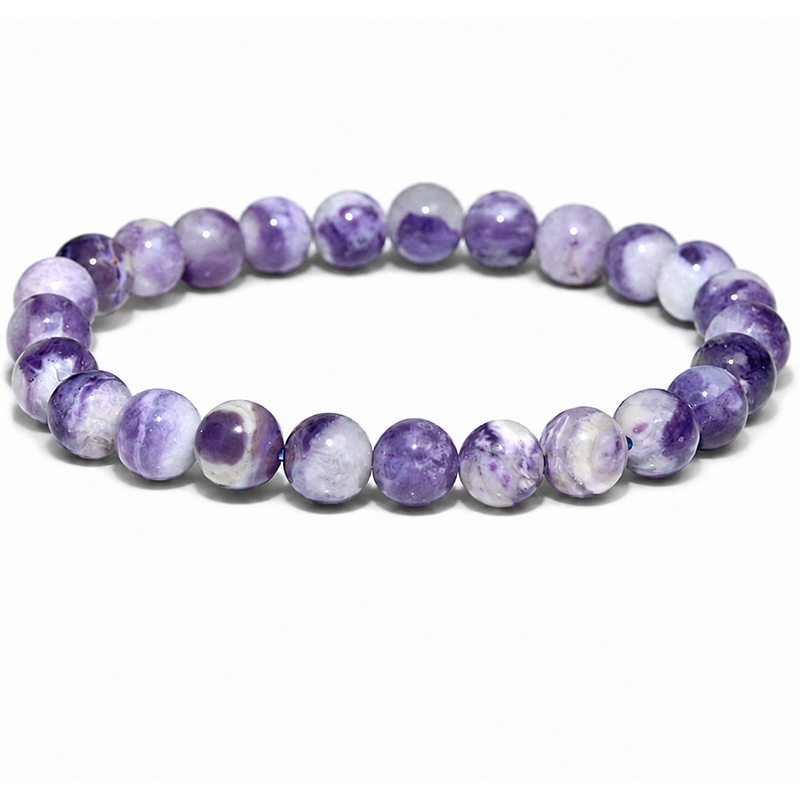 〔K2253-17〕約8mm ラベンダーパープル ティファニーストーン《Tiffany Stone》希少天然石ブレスレット