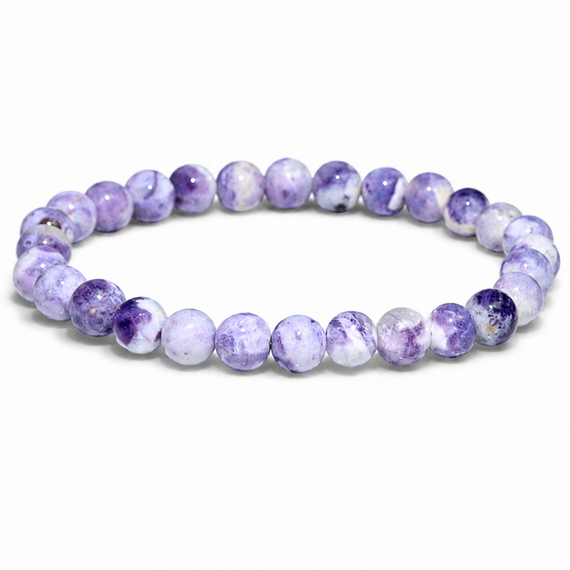 〔K2253-20〕約7mm ラベンダーパープル ティファニーストーン《Tiffany Stone》希少天然石ブレスレット