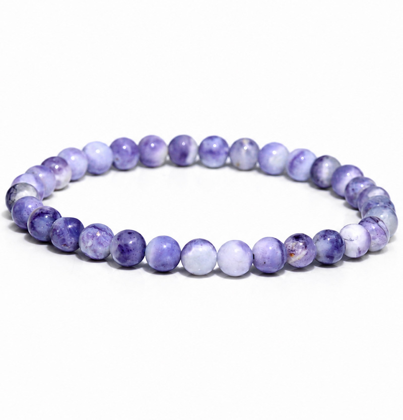 〔K2253-26〕約6mm ラベンダーパープル ティファニーストーン《Tiffany Stone》希少天然石ブレスレット
