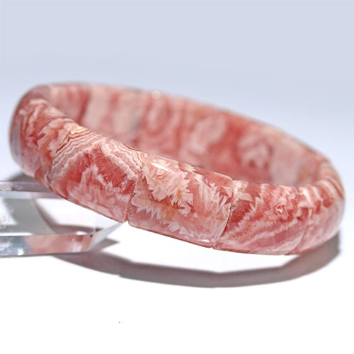 〔K2263-3〕高品質 インカローズ バングル ブレスレット Rhodochrosite ロードクロサイト 菱マンガン鉱
