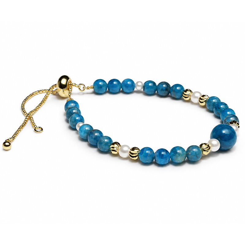〔K2284-1〕カイヤナイト デザインブレスレット ～優雅なブルー～ Kyanite／和名：藍晶石（らんしょうせき）