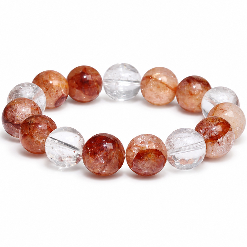 〔K2285-14m〕約14mm ライモナイトインクォーツ(褐鉄鉱入り水晶)Limonite in Quartz ブレスレット