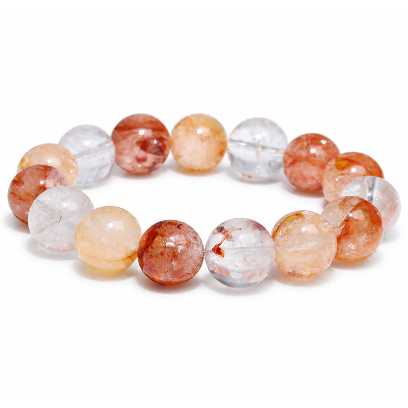 〔K2285-15m〕約15mm ライモナイトインクォーツ(褐鉄鉱入り水晶)Limonite in Quartz ブレスレット