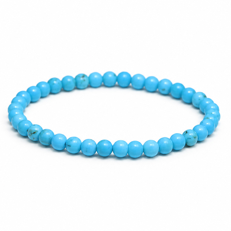 〔K2286〕約4mm マグネサイトターコイズ ブレスレット Turquoise Magnesite 菱苦土石（りょうくどせき）