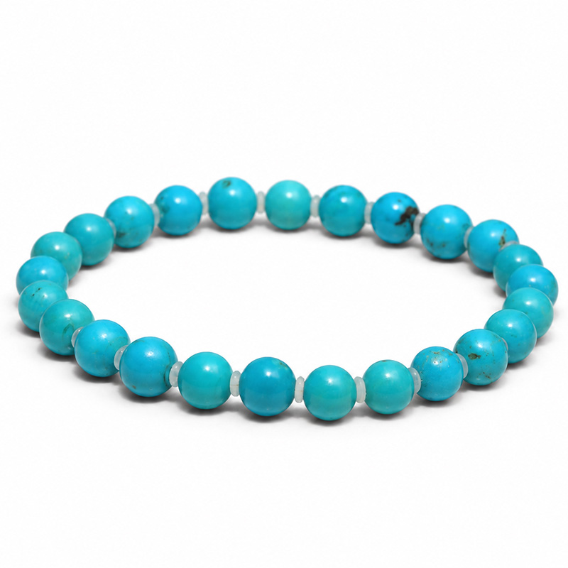 〔K2288〕約6.5mm メキシコ産ナコザリターコイズターコイズ ブレスレット Nacozari turquoise【カード付】