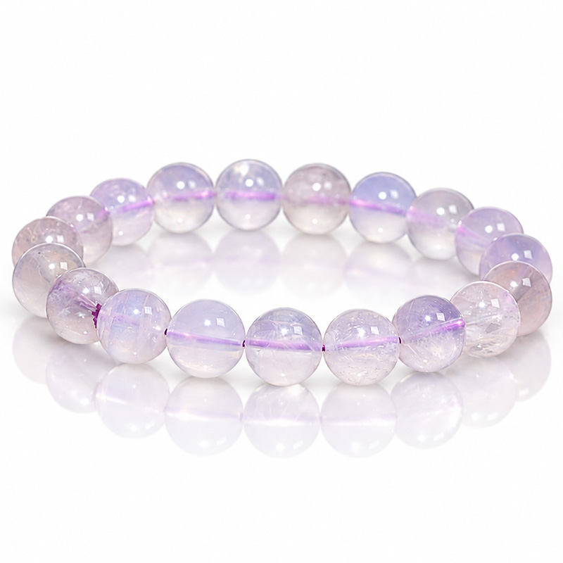 〔K2292-1〕約10mm スコロライト ブレスレット ～淡いラベンダーの輝き～ Scorolite Bracelet／ラベンダークォーツ