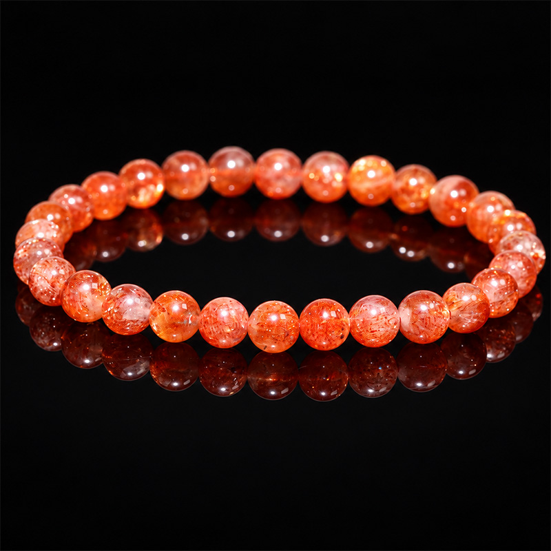 〔K2294-1〕約6mm サンストーン ブレスレット ～太陽のようなオレンジの輝き～ Sunstone Bracelet 日長石