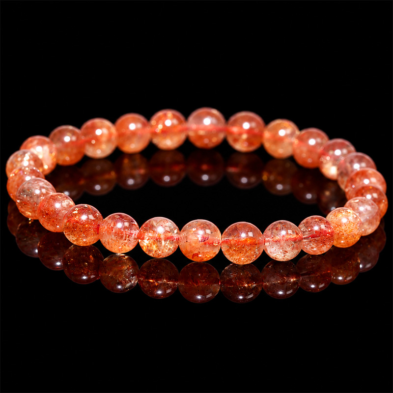 〔K2294-2〕約6mm サンストーン ブレスレット ～太陽のようなオレンジの輝き～ Sunstone Bracelet 日長石