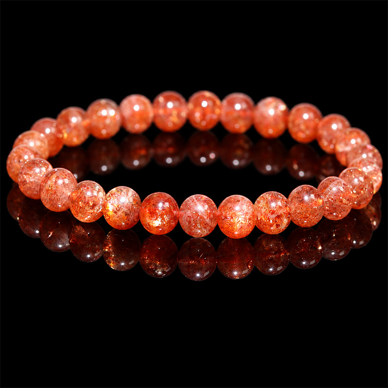 〔K2294-3〕約7mm サンストーン ブレスレット ～太陽のようなオレンジの輝き～ Sunstone Bracelet 日長石