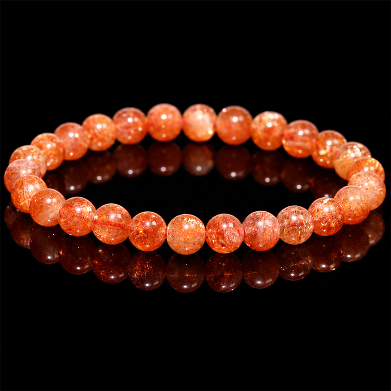 〔K2294-4〕約7mm サンストーン ブレスレット ～太陽のようなオレンジの輝き～ Sunstone Bracelet 日長石