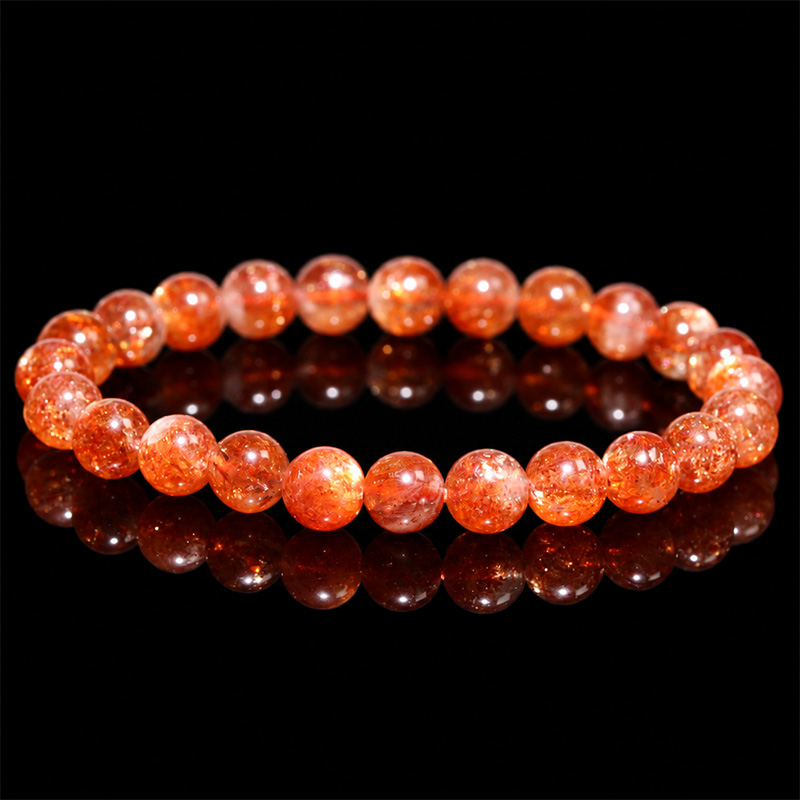 〔K2294-5〕約7mm サンストーン ブレスレット ～太陽のようなオレンジの輝き～ Sunstone Bracelet 日長石
