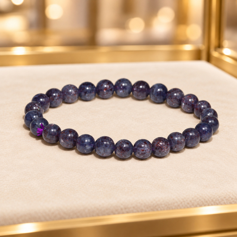 〔K2299-1〕約7mm アイオライトサンストーン ブレスレット  Iolite Sunstone 菫青石【ランダム発送】