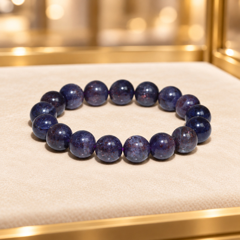 〔K2299-2〕約12mm アイオライトサンストーン ブレスレット ～夜空にきらめく赤銅色の輝き～ Iolite Sunstone 菫青石