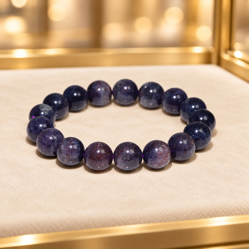 〔K2299-5〕約12mm アイオライトサンストーン ブレスレット ～夜空にきらめく赤銅色の輝き～ Iolite Sunstone 菫青石