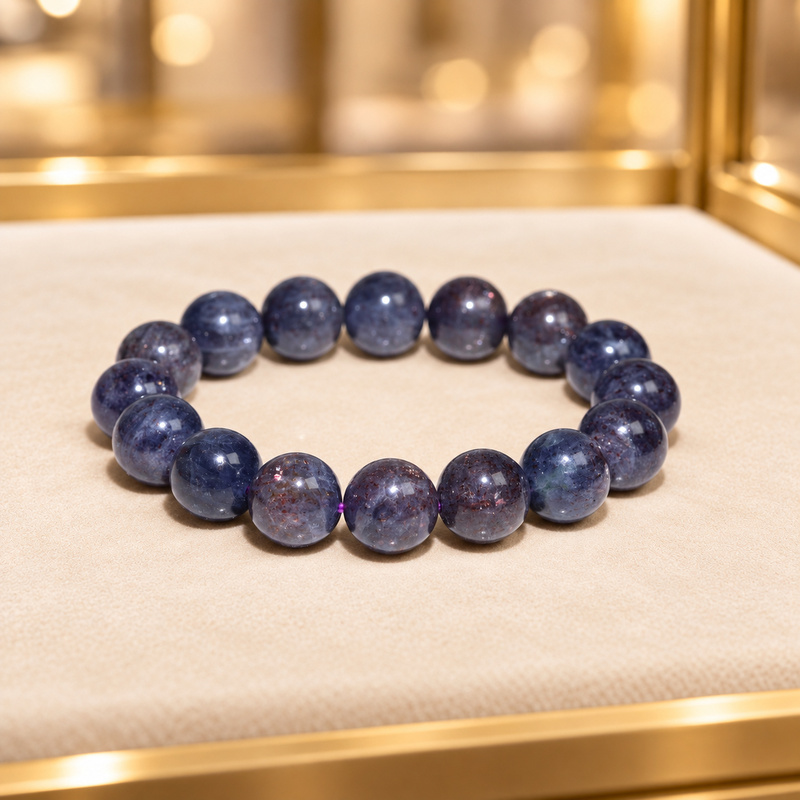 〔K2299-7〕約13mm アイオライトサンストーン ブレスレット ～夜空にきらめく赤銅色の輝き～ Iolite Sunstone 菫青石
