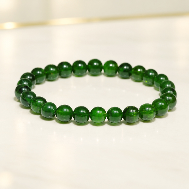〔K2312-1〕約7.4mm 深緑の輝き クロムダイオプサイト Chrome Diopside 透輝石【FOREST 天然石 パワーストーン】