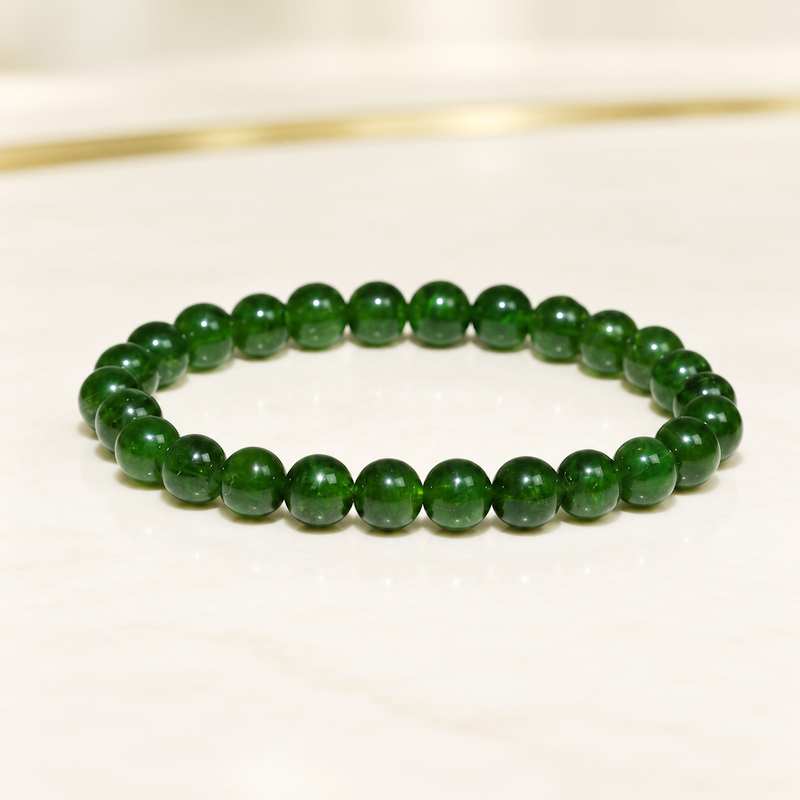 〔K2312-2〕約7.4mm 深緑の輝き クロムダイオプサイト Chrome Diopside 透輝石【FOREST 天然石 パワーストーン】
