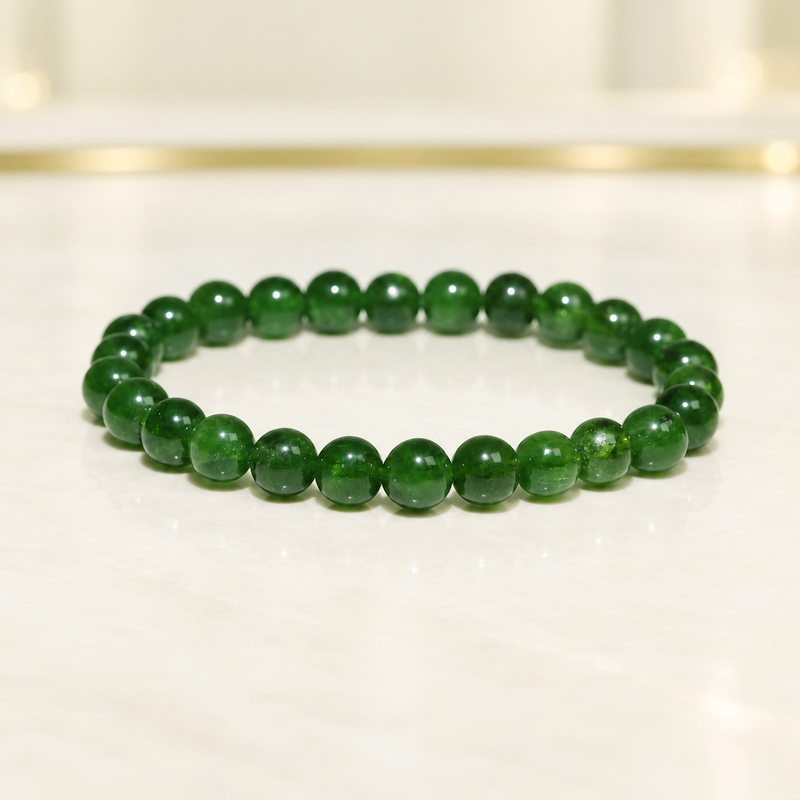 〔K2312-3〕約7.4mm 深緑の輝き クロムダイオプサイト Chrome Diopside 透輝石【FOREST 天然石 パワーストーン】