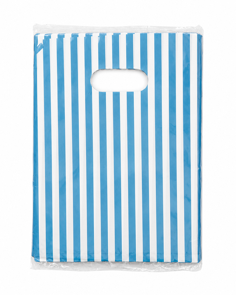 〔O52-1〕約50枚 約25x19cm 柄入り 手提げビニールバッグ アソート / Plastic Shopping Gift Bags