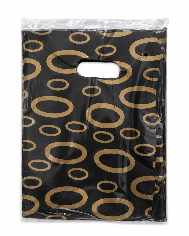 〔O52-2〕約50枚 約25x19cm 柄入り 手提げビニールバッグ アソート / Plastic Shopping Gift Bags