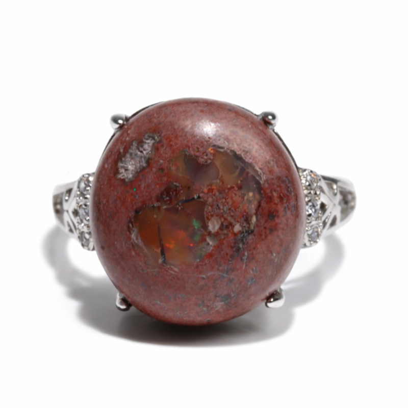 〔R485〕約17号 メキシコ産 カンテラオパール sv925 リング【FOREST 天然石 パワーストーン】