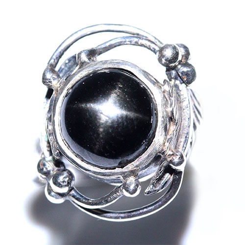 〔R487-1〕高品質 ダイオプサイト ブラックスター 指輪 リング 約13号 【FOREST  パワーストーン】