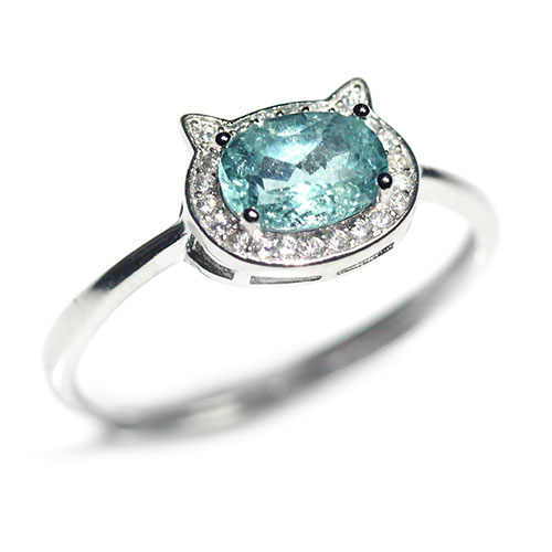 〔R488-1〕ブルートルマリン 指輪 リング サイズフリー  Blue Tourmaline【FOREST  パワーストーン】