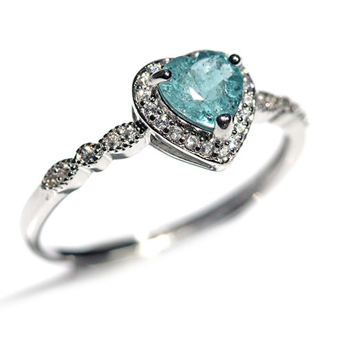 〔R488-5〕ブルートルマリン 指輪 リング サイズフリー  Blue Tourmaline【FOREST  パワーストーン】