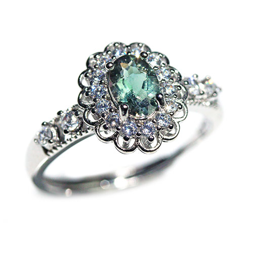 〔R488-7〕ブルートルマリン 指輪 リング サイズフリー  Blue Tourmaline【FOREST  パワーストーン】