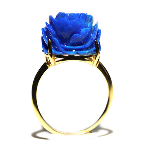 〔R489-1〕ラピスラズリ薔薇 指輪 リング サイズフリー  Lapis Lazuli【FOREST  パワーストーン】