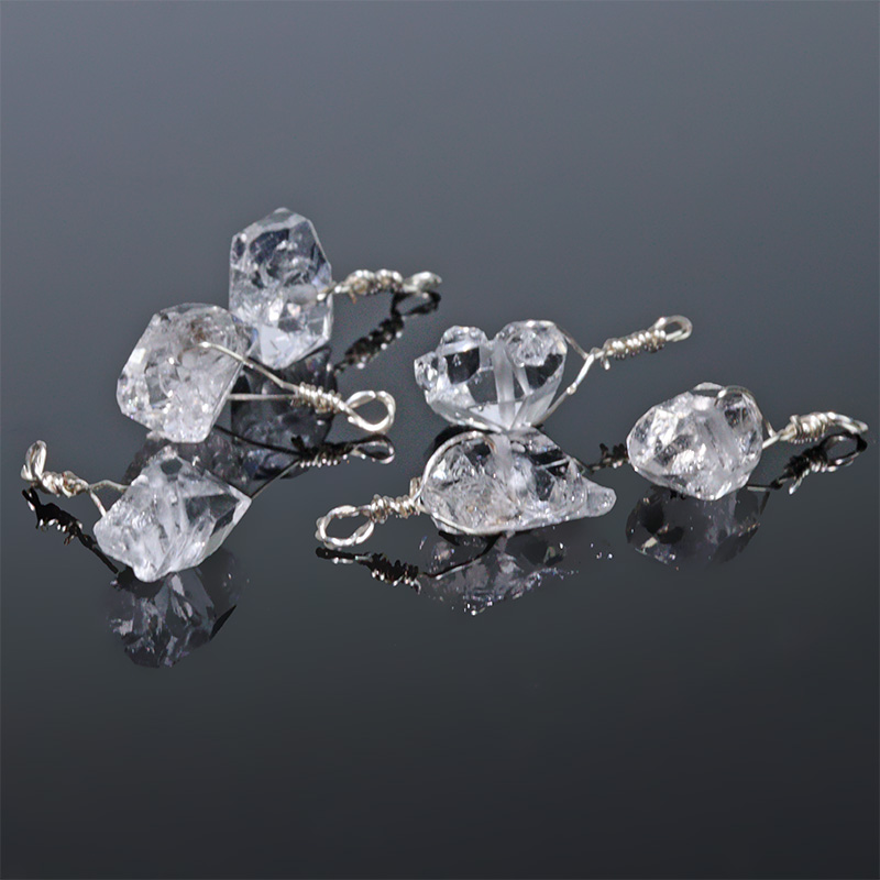 〔Z150〕ハーキマーダイヤモンド 結晶チャーム ニューヨーク州ハーキマー地区産 Herkimer diamond【ランダム発送】