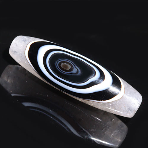 〔Z152-1〕高品質 天眼水晶 天珠 一眼天珠 ビーズ 陰陽 護りと調和 開運