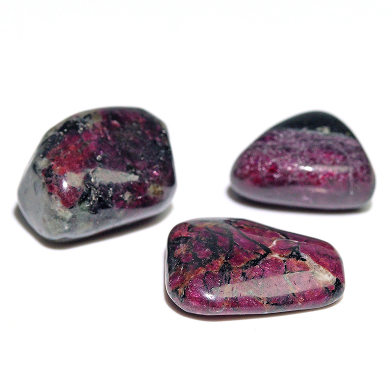 〔Z154-31〕3個入り 希少 ロシア産 ユーディアライト AAA タンブル Eudialyte