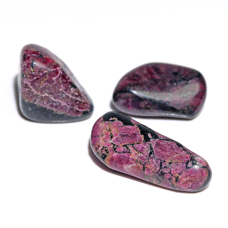 〔Z154-34〕3個入り 希少 ロシア産 ユーディアライト AAA タンブル Eudialyte