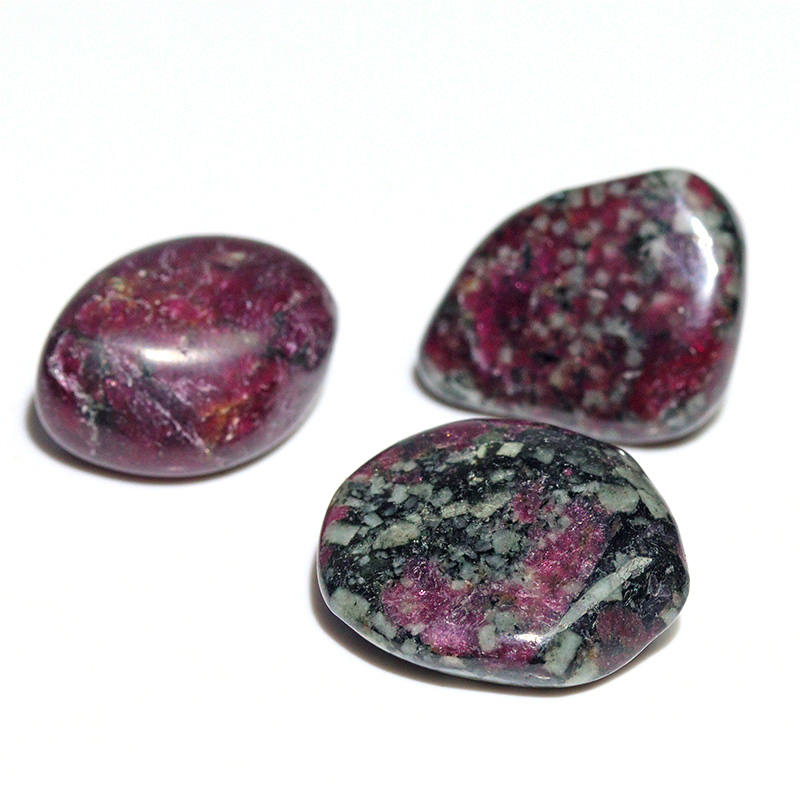 〔Z154-35〕3個入り 希少 ロシア産 ユーディアライト AAA タンブル Eudialyte