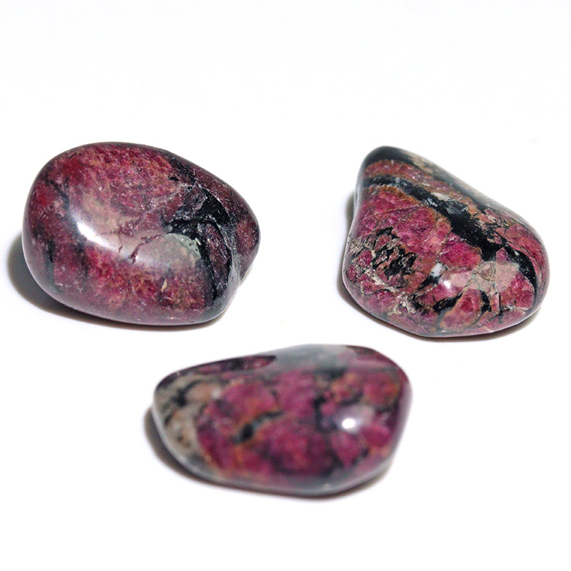 〔Z154-36〕3個入り 希少 ロシア産 ユーディアライト AAA タンブル Eudialyte