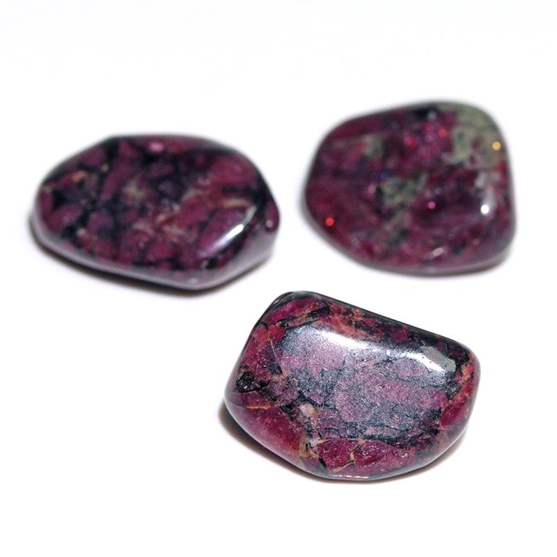〔Z154-38〕3個入り 希少 ロシア産 ユーディアライト AAA タンブル Eudialyte