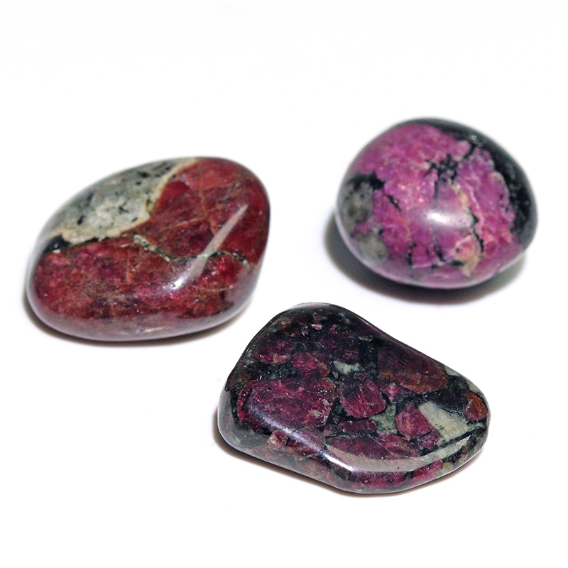〔Z154-41〕3個入り 希少 ロシア産 ユーディアライト AAA タンブル Eudialyte