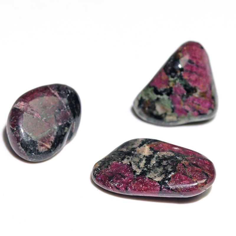 〔Z154-42〕3個入り 希少 ロシア産 ユーディアライト AAA タンブル Eudialyte