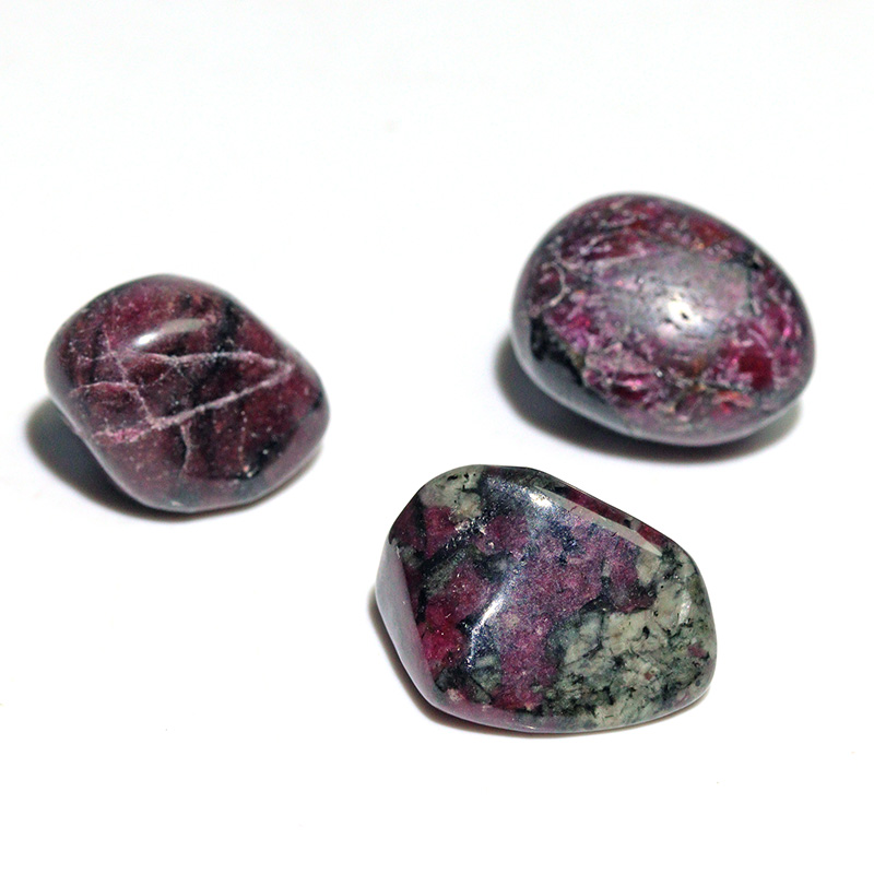 〔Z154-44〕3個入り 希少 ロシア産 ユーディアライト AAA タンブル Eudialyte