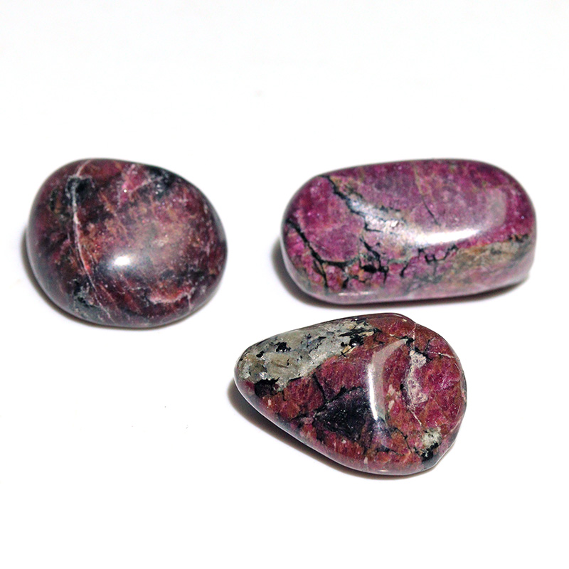 〔Z154-45〕3個入り 希少 ロシア産 ユーディアライト AAA タンブル Eudialyte